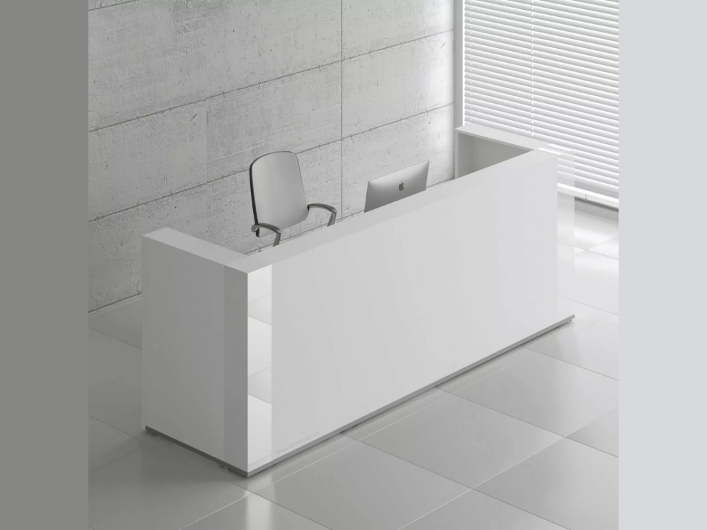 Andreas 5 – Reception Desk With Gloss White Corners 02