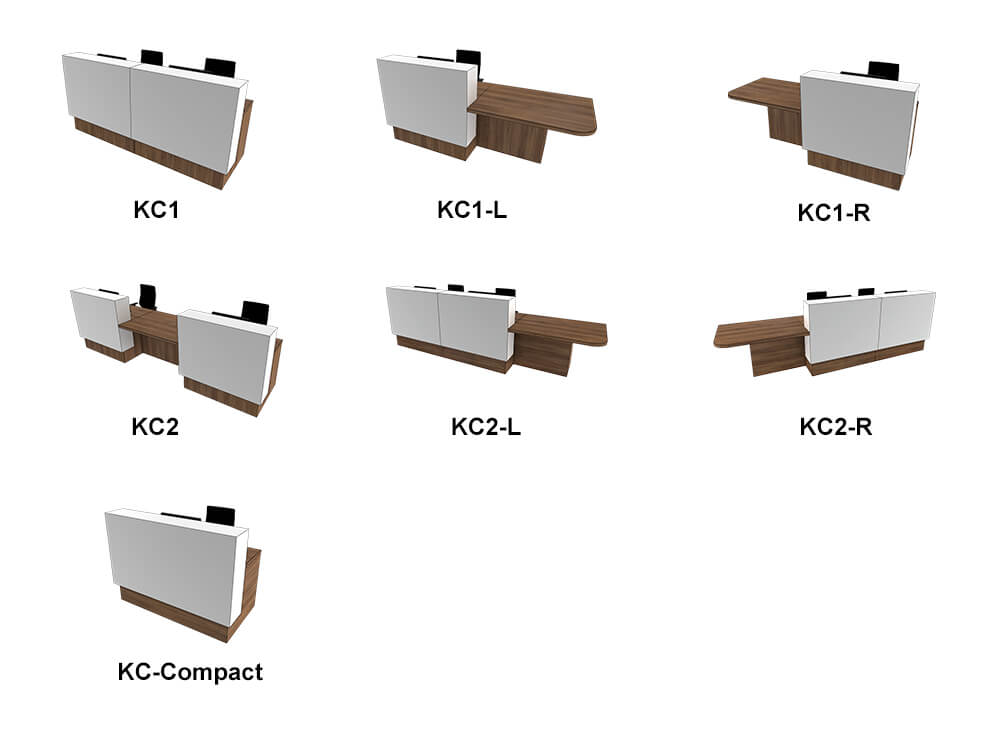 Reem – Reception Desk with wheelchair access in Premium White