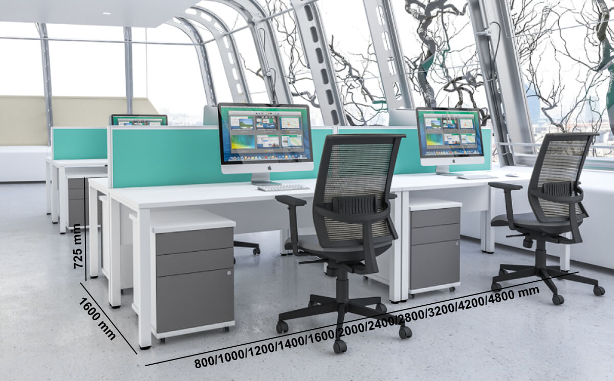 Logan – U Leg Operational Office Desk Size