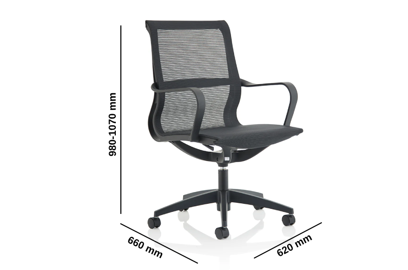 Isla – Black Mesh Executive Chair With Fixed Arms Size Img