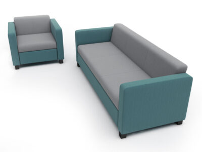 Madison – Three Seater Sofa In Multicolour With Chrome Feet 1