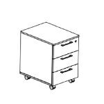 3 Drawer With Handle