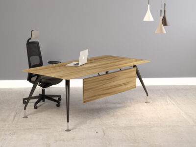 Lara Modern Wood Finish Executive Desk With Optional Return & Modesty Panel 1