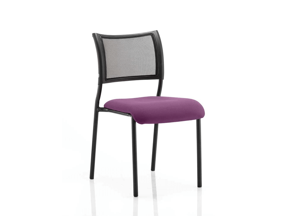 Dale – Mesh Back Visitor Chair Black Withoutarms Purple