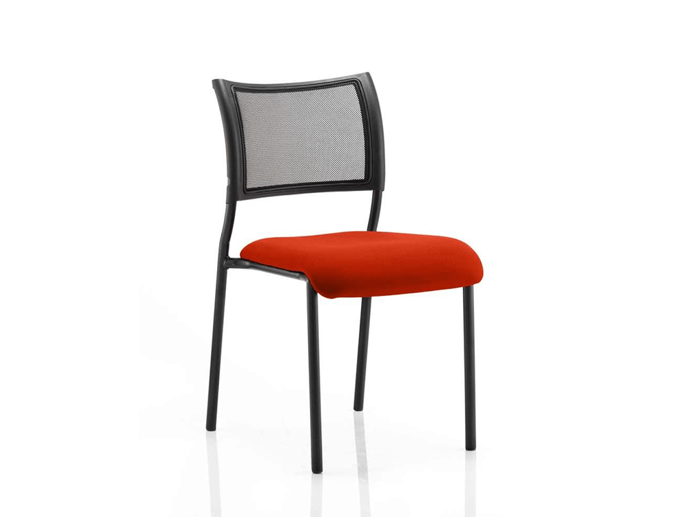 Dale – Mesh Back Visitor Chair Black Withoutarms Red