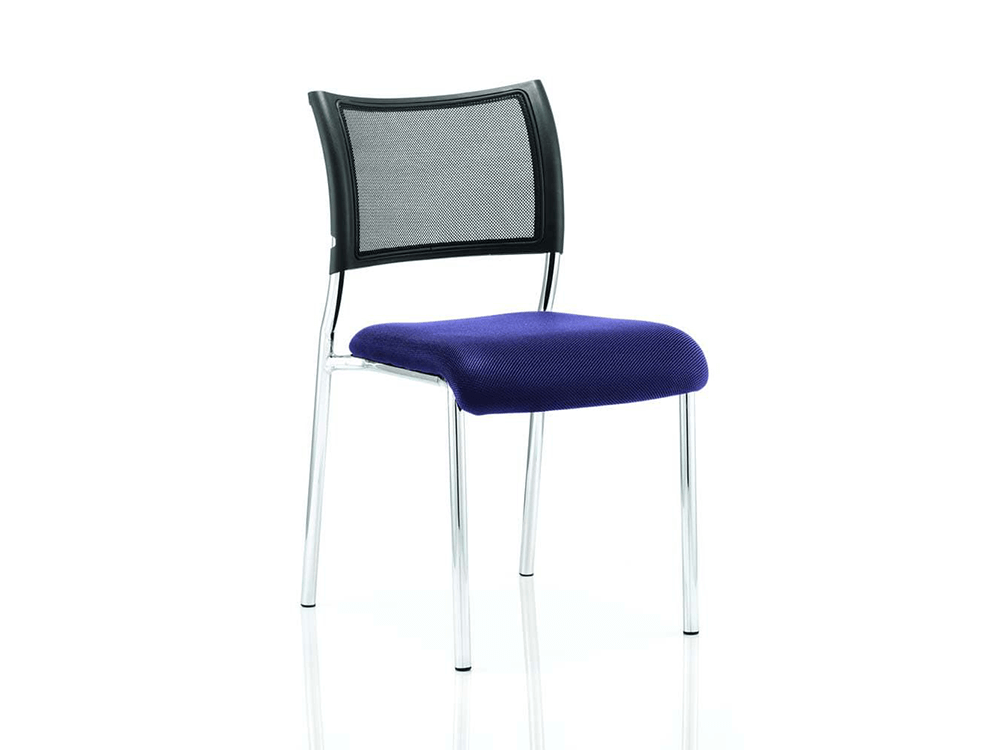 Dale – Mesh Back Visitor Chair Chrome Withoutarms Blue