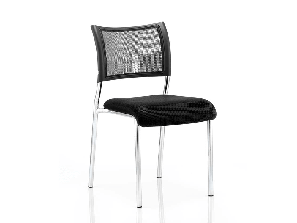 Dale – Mesh Back Visitor Chair Chrome Withoutarms Black