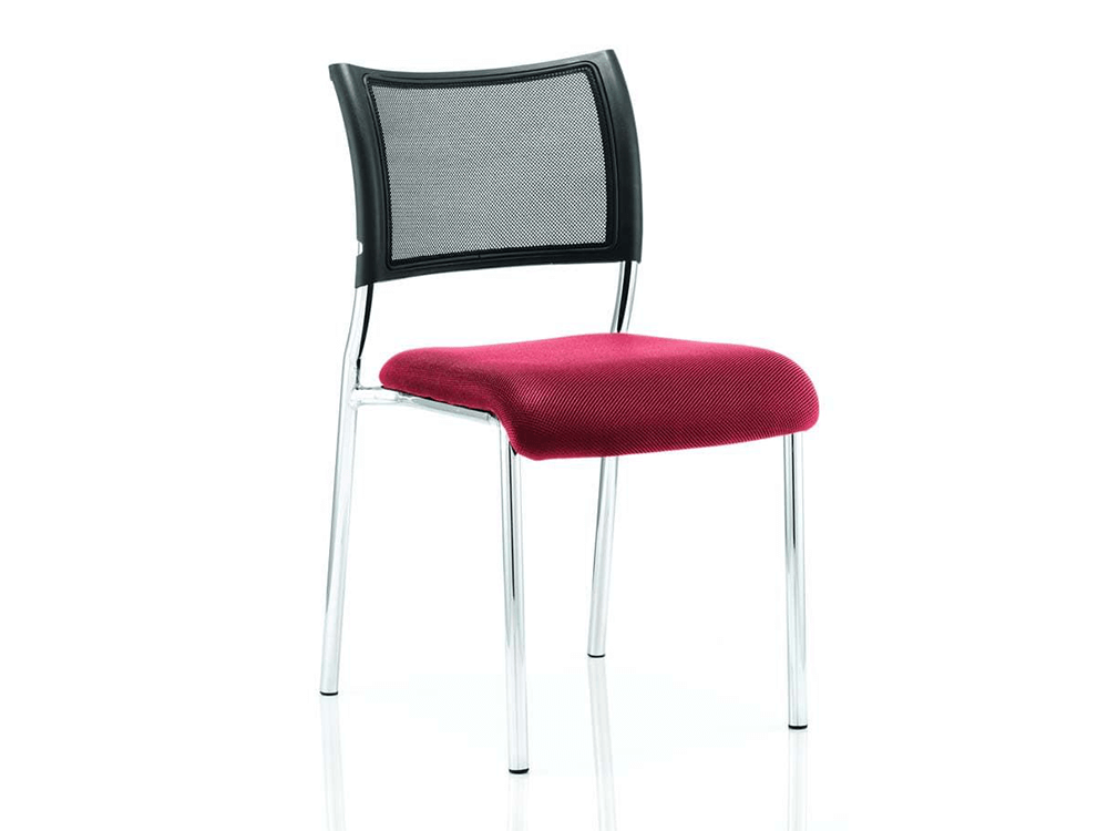 Dale – Mesh Back Visitor Chair Chrome Withoutarms Cherry