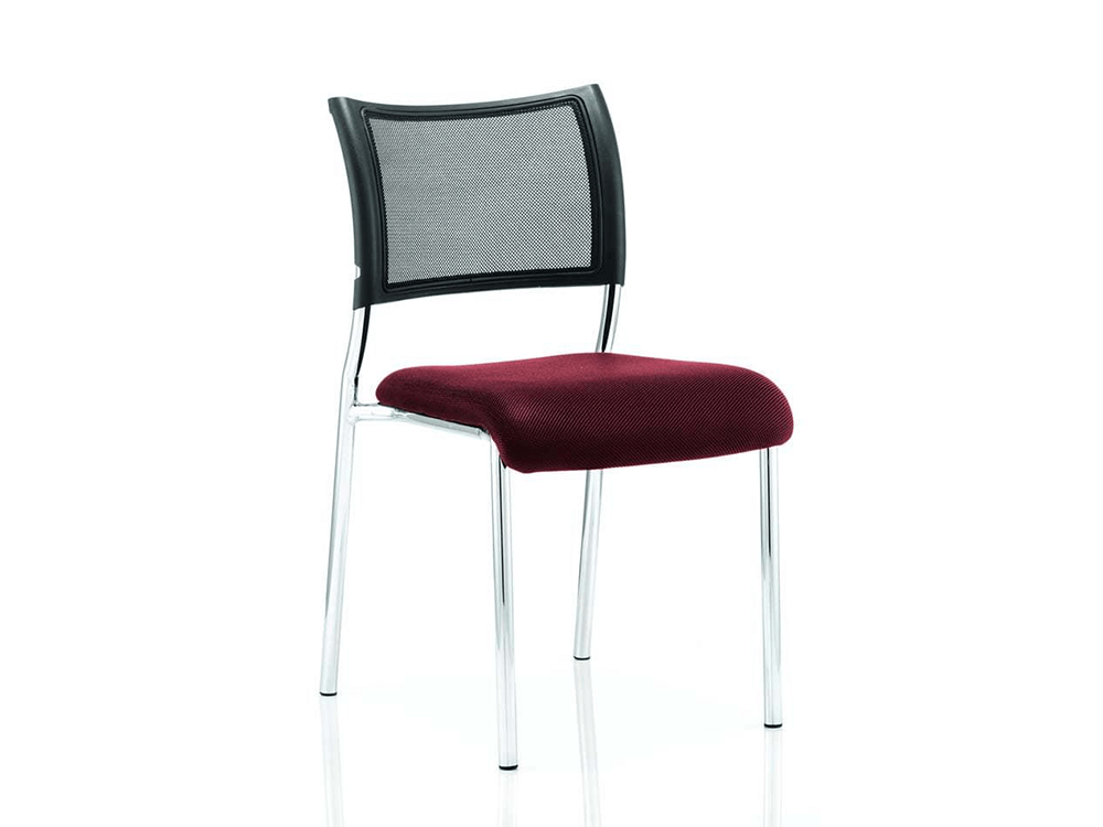 Dale – Mesh Back Visitor Chair Chrome Withoutarms Chilli