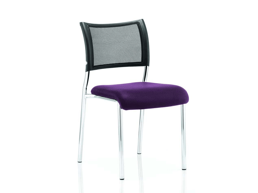 Dale – Mesh Back Visitor Chair Chrome Withoutarms Purple