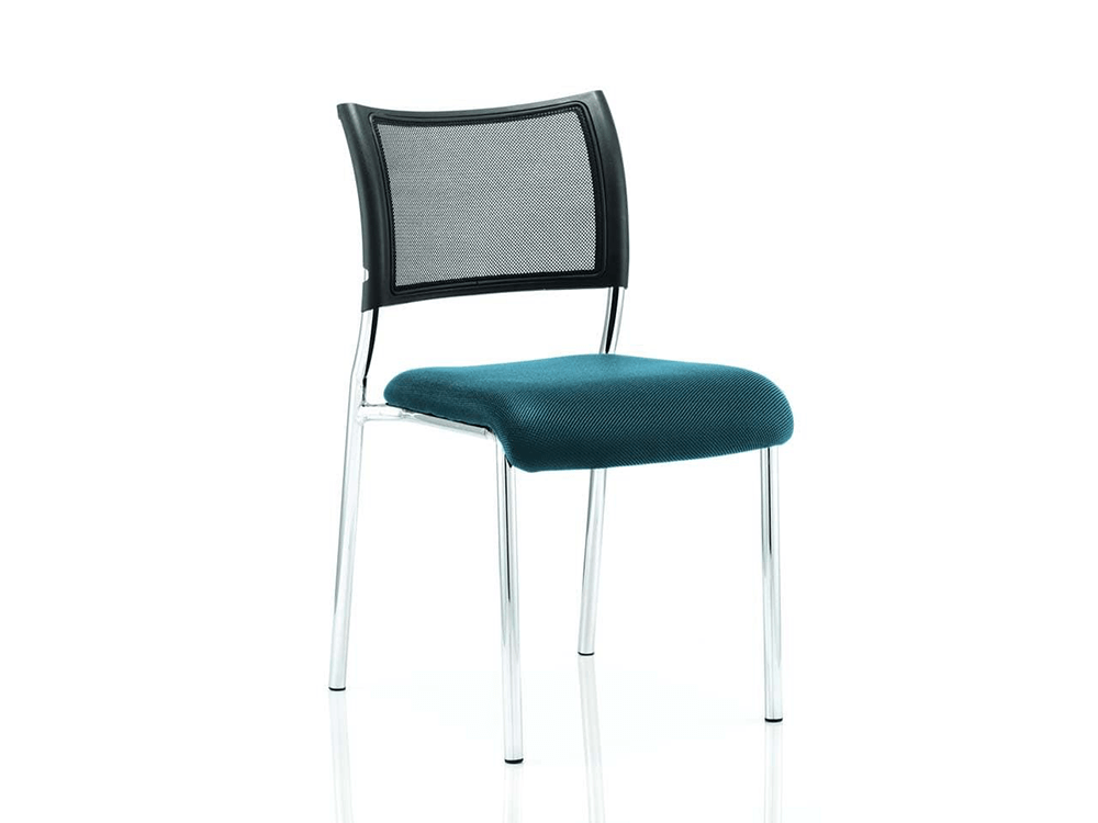 Dale – Mesh Back Visitor Chair Chrome Withoutarms Teal