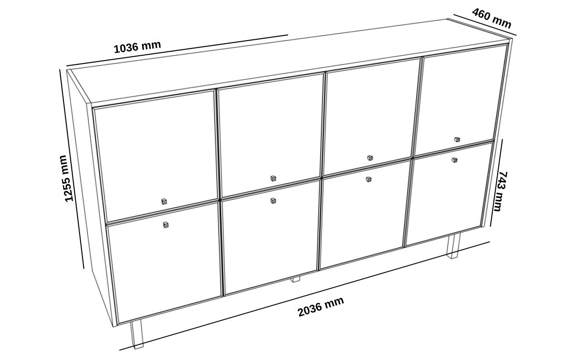 Elegante 3 – Storage Unit With Doors Size Img