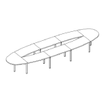 Extra Large Elliptic Shape Table (18 Persons)