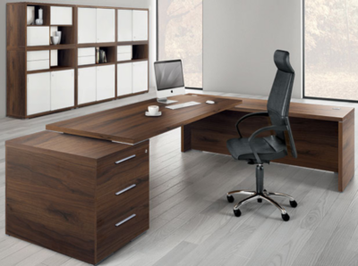 Geno – Rectangular Executive Desk With Panel Legs And Optional Return Supporting Pedestal 02 Img