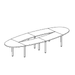 Large Elliptic Shape Table (16 Persons)