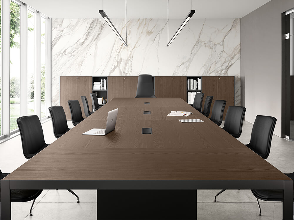Harvey 9 - Meeting Table with Wood Veneer Top