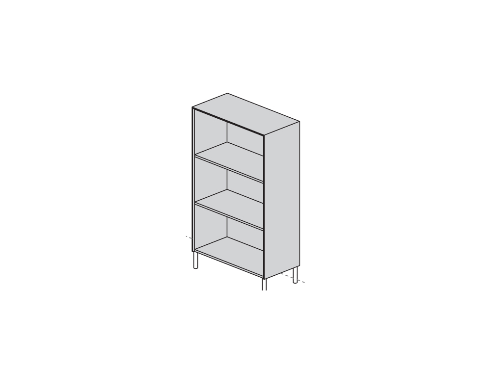 L900 X D450 X H1540 Open Cupboard