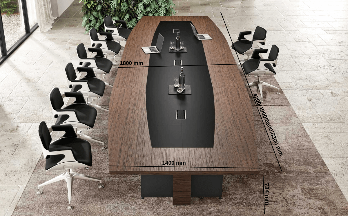 Antioch 2 – Barrel Shaped Meeting Room Table With Modesty Panel Size Img (2)