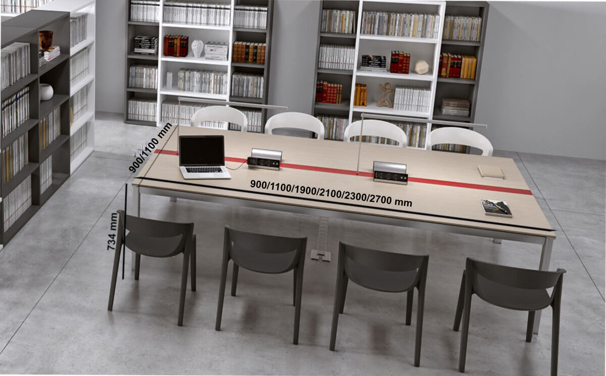 Neko 3 Rectangular Meeting Room Table Size Image