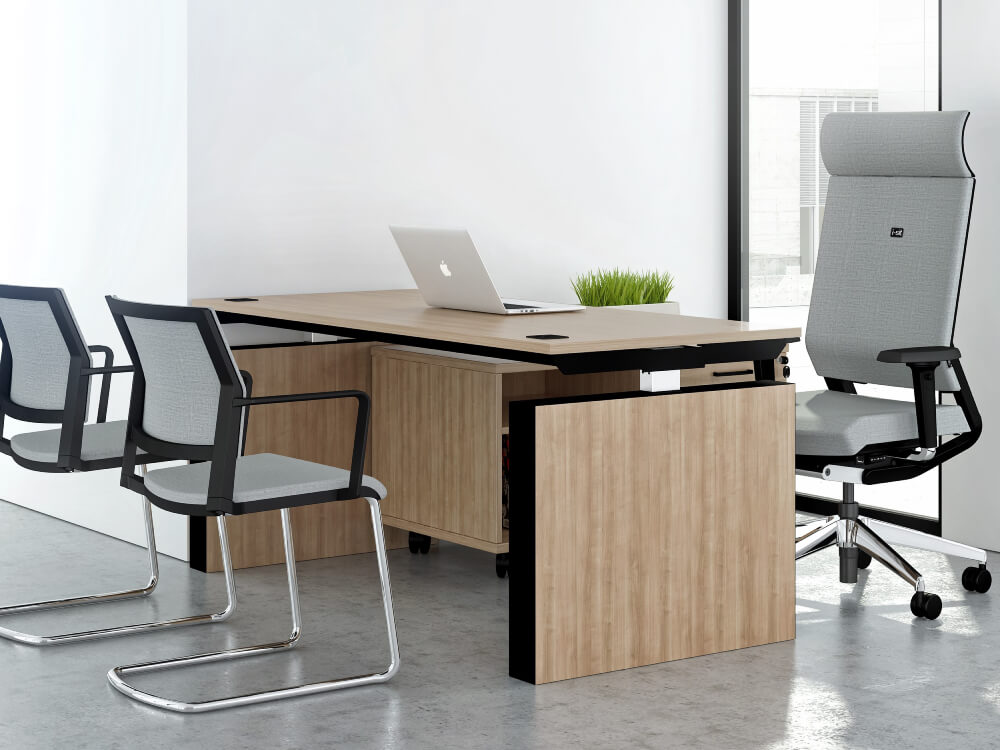 Eadric 1 – Executive Desk In Fixed Height Adjustable Leg With Optional Modesty Panel & Storage Unit 2