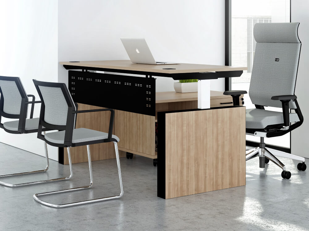 Eadric 1 – Executive Desk In Fixed Height Adjustable Leg With Optional Modesty Panel & Storage Unit 3