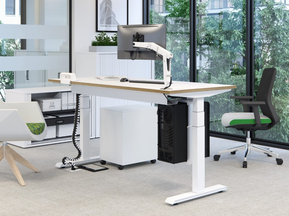 Eadric – Height Adjustable Operational Desk With Optional Modesty Panel & Pedestal 2