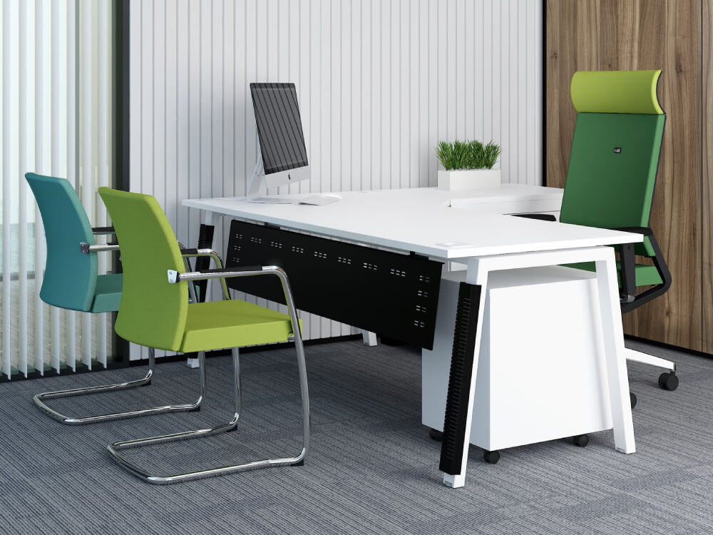 Eashta Executive Desk With Optional Return, Pedestal And Modesty Panel 1