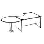 Desk with Circular Meeting Table