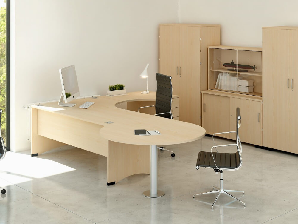 Edan 1 – Executive Desk With Optional Return Unit & Meeting Ends 1