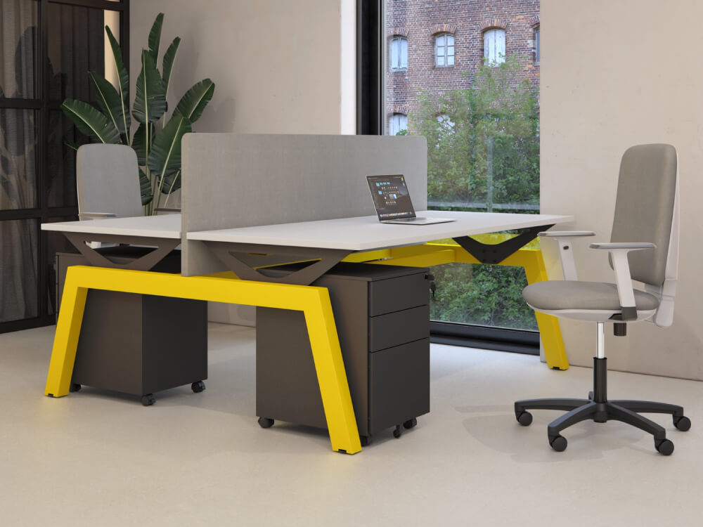 Edwin – Back To Back 2 Person Rectangular Operational Desk With Optional Pedestals 1