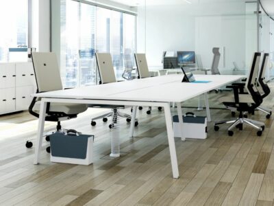 Eena – Back To Back 2 And 4 Person Operational Desk With Optional Meeting End And Credenza Unit 3