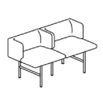 2 Seater Backrest Sofa (L1210 x D610 x H650)