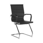 Pacifica Medium Back Bonded Leather Meeting Chair Black 1