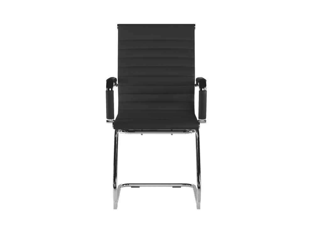 Pacifica Medium Back Bonded Leather Meeting Chair Black 3