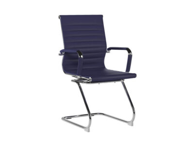 Pacifica Medium Back Bonded Leather Meeting Chair Blue 1