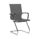 Pacifica Medium Back Bonded Leather Meeting Chair Grey 1