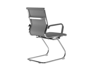 Pacifica Medium Back Bonded Leather Meeting Chair Grey 2