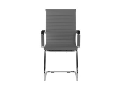 Pacifica Medium Back Bonded Leather Meeting Chair Grey 3