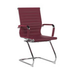 Pacifica Medium Back Bonded Leather Meeting Chair Ox Blood 1