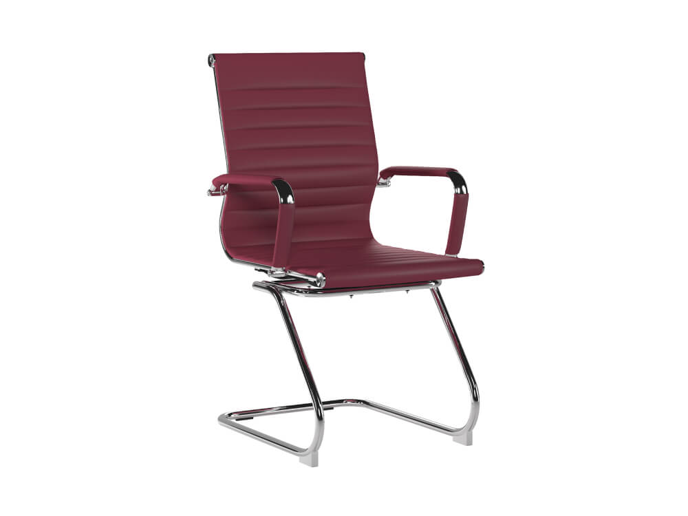 Pacifica Medium Back Bonded Leather Meeting Chair Ox Blood 1