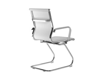 Pacifica Medium Back Bonded Leather Meeting Chair White 2