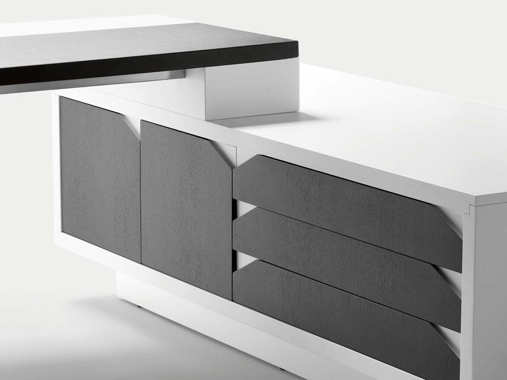 Antonia Modern Executive Desk With Optional Modesty Panel, Return And Credenza Unit 13