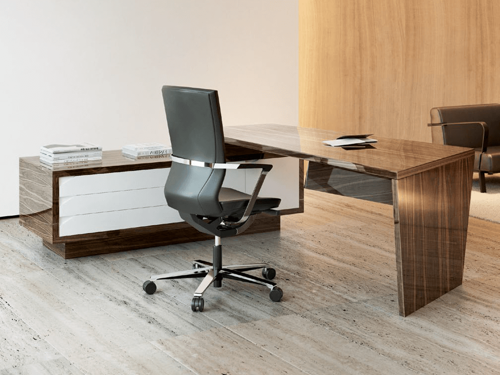 Antonia Modern Executive Desk With Optional Modesty Panel, Return And Credenza Unit 8