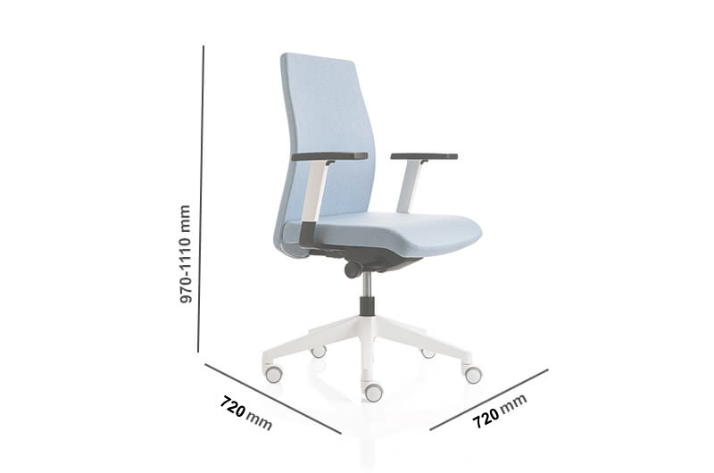 Clifton 2 Medium Backrest Executive Chair With Height Adjustable Arms Size