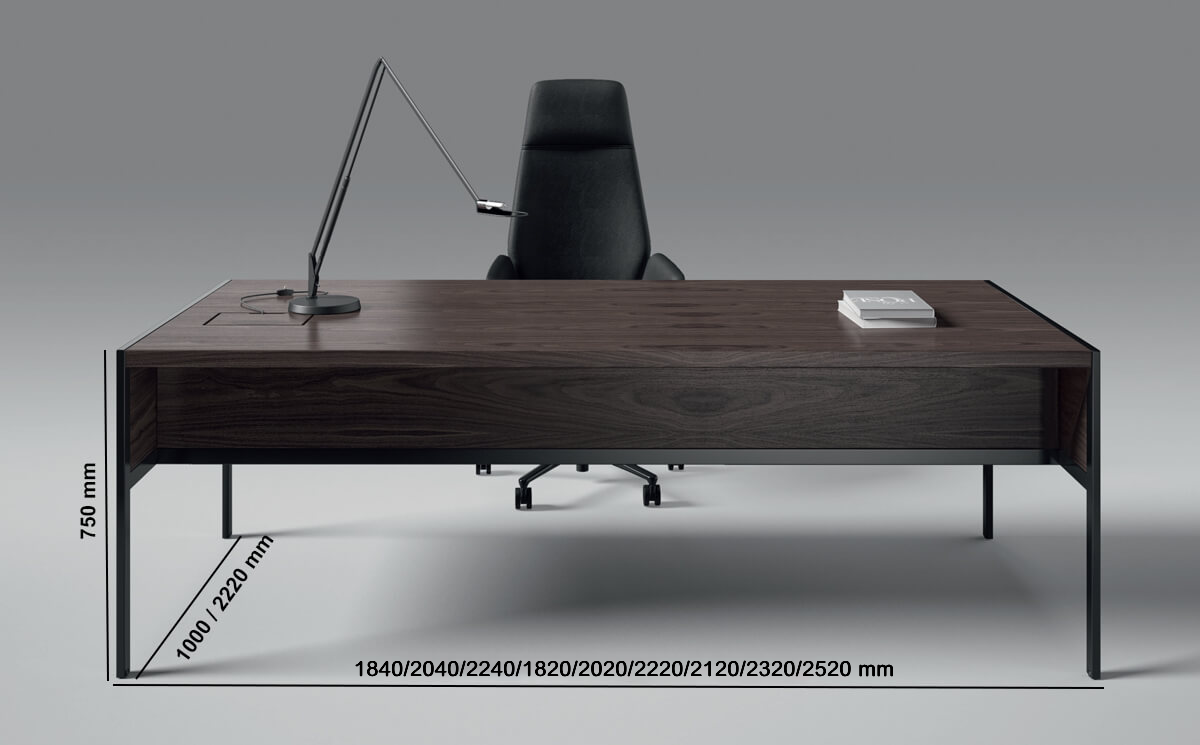 Pia – Executive Desk With Modesty Panel And Optional Return Pedestal Size Image