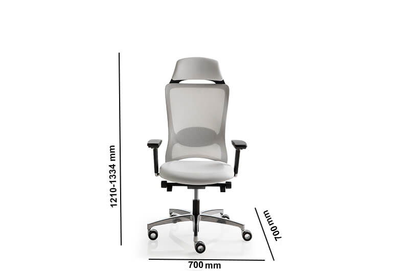 Piera High Backrest Height Adjustable Executive Chair With Optional Headrest Size