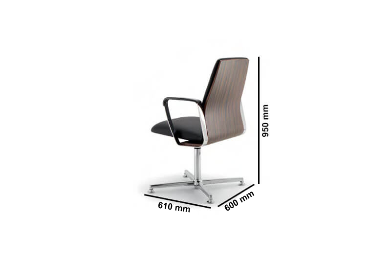 Emilia 2 – Beech Plywood Swivel Visitor Chair Size Image