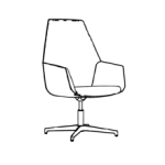 Enrique 1, Ludovica , Ludovica 3 Sleek Loop Ring Leg Executive Desk With High Back Execuive Chair And Swivel Visitor Chair Sketch 6