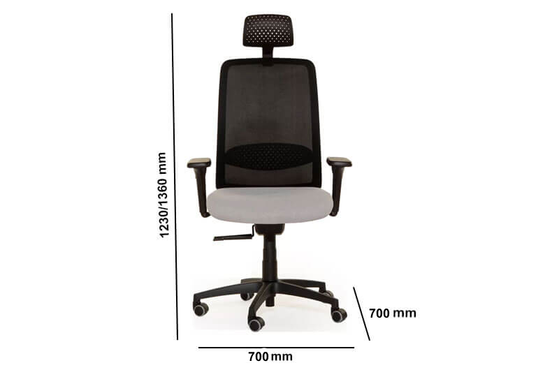 Neiva – High Back With Fixed Headrest And Adjustable Armrests Executive Chairs Size