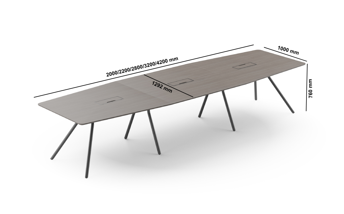 Adelmo 2 – Barrel Shape Meeting Table Size Image 2